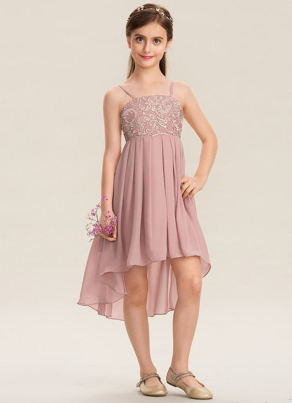 Robe Trapèze Rose Pastel Dentelle - gallery 2
