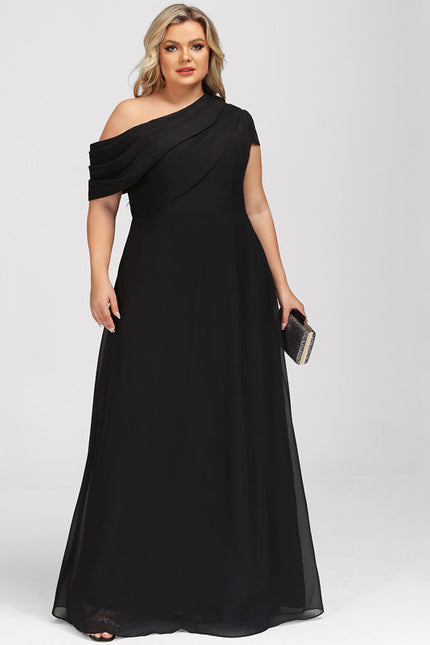 Robe Trapèze Noire Plissée Soirée - gallery 7