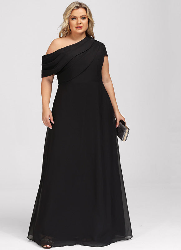 Robe Trapèze Noire Plissée Soirée - gallery 7