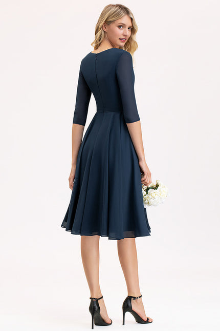 Robe Trapèze Drapé Élégant Chic - gallery 4