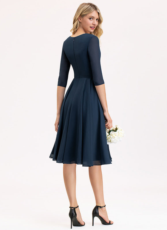 Robe Trapèze Drapé Élégant Chic - gallery 4