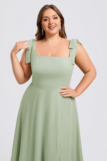 Robe Trapèze Élégante Vert Clair - gallery 8