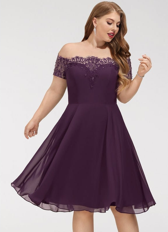 Robe Trapèze Violet Élégance Chic - gallery 6