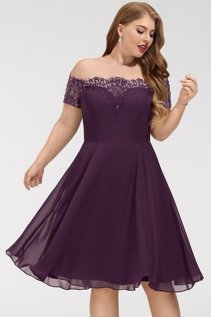 Robe Trapèze Violet Élégance Chic - gallery 6