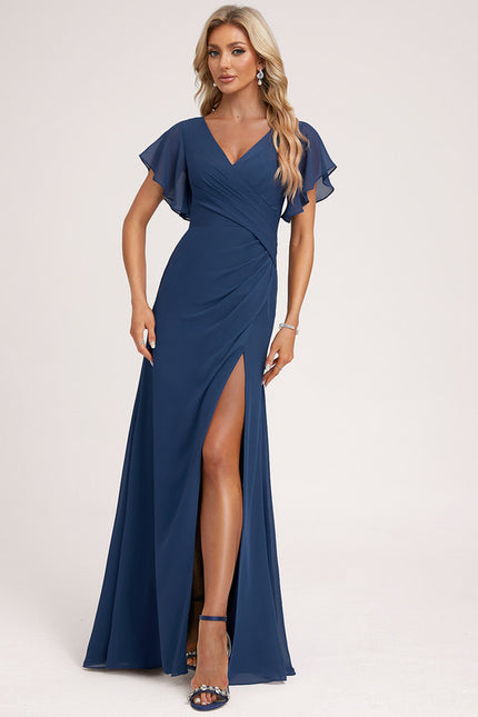 Robe Trapèze Mousseline Fendue - gallery 3