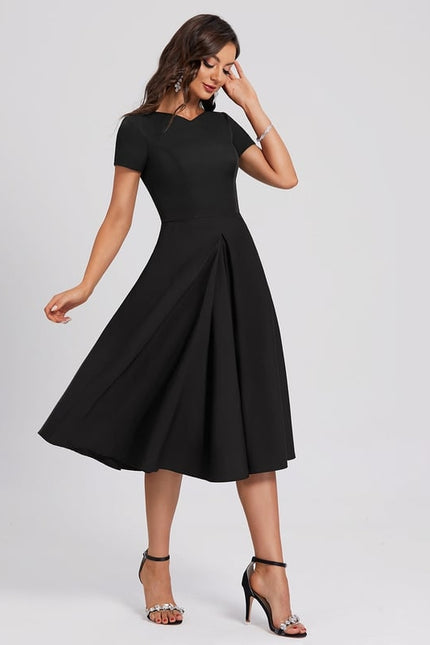 Robe Trapèze Noir Sophistiqué - gallery 6
