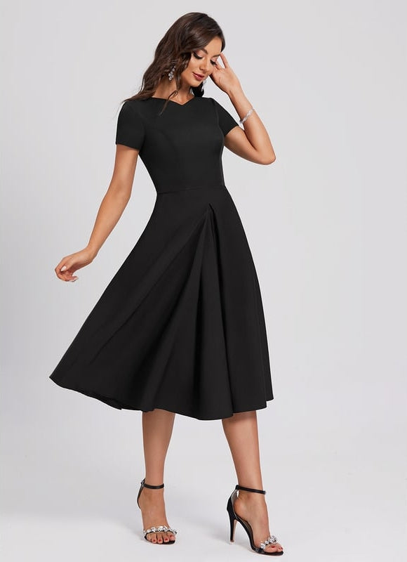 Robe Trapèze Noir Sophistiqué - gallery 6
