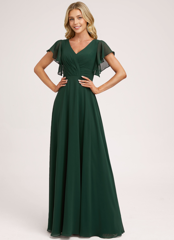 Robe Trapèze Mousseline Fendue - gallery 1