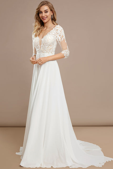 Robe Trapèze De Mariée Aérienne - gallery 2