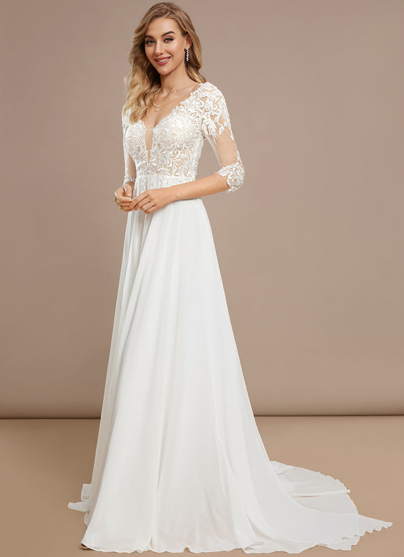 Robe Trapèze De Mariée Aérienne - gallery 2
