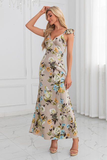 Robe Trapèze Satinée Botanique
