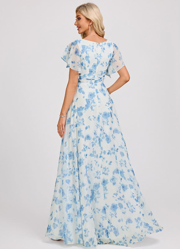 Robe Trapèze Mousseline Fendue - gallery 5