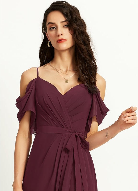 Robe Trapèze Mousseline Fendue - gallery 2