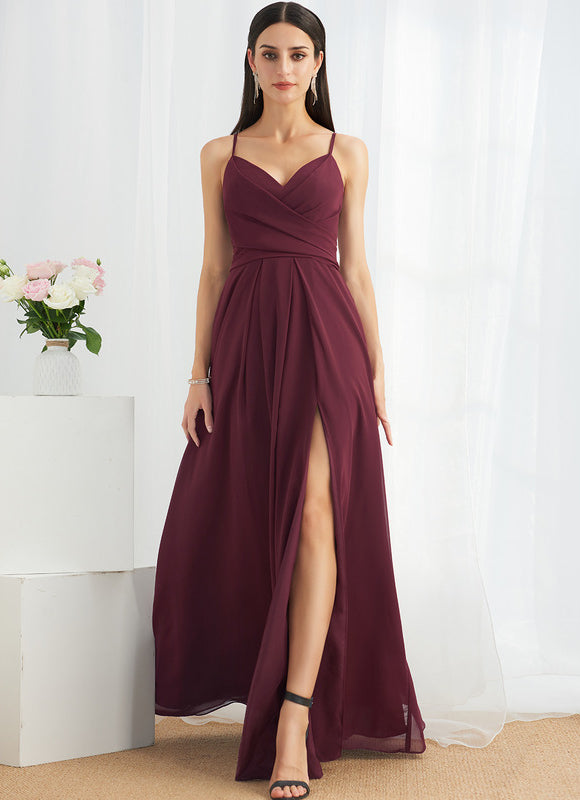 Robe Trapèze Mousseline Fendue - gallery 2