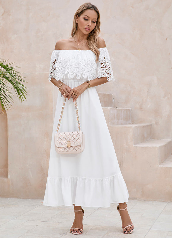 Robe Trapèze Blanche Bohème