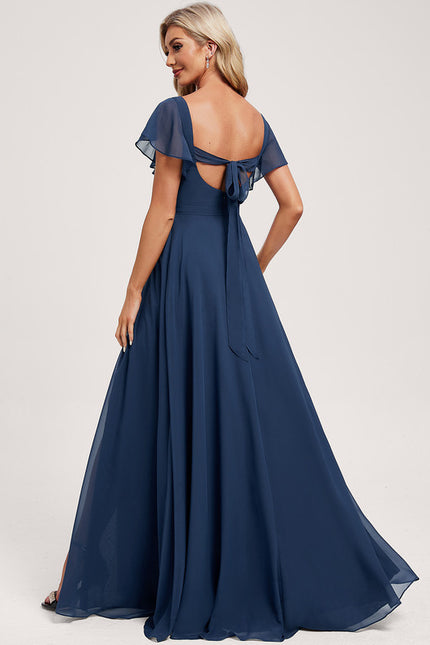 Robe Trapèze Mousseline Fendue - gallery 4