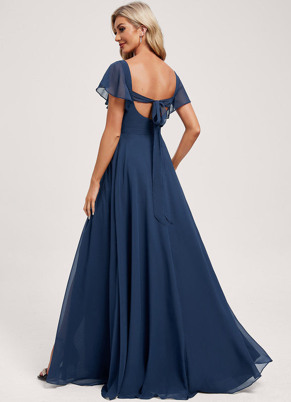 Robe Trapèze Mousseline Fendue - gallery 4