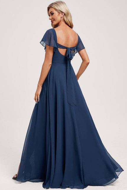 Robe Trapèze Mousseline Fendue - gallery 4
