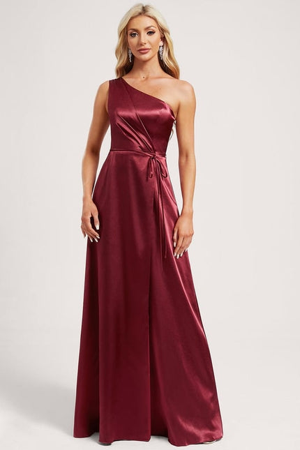 Robe Trapèze Satin Céleste - gallery 1