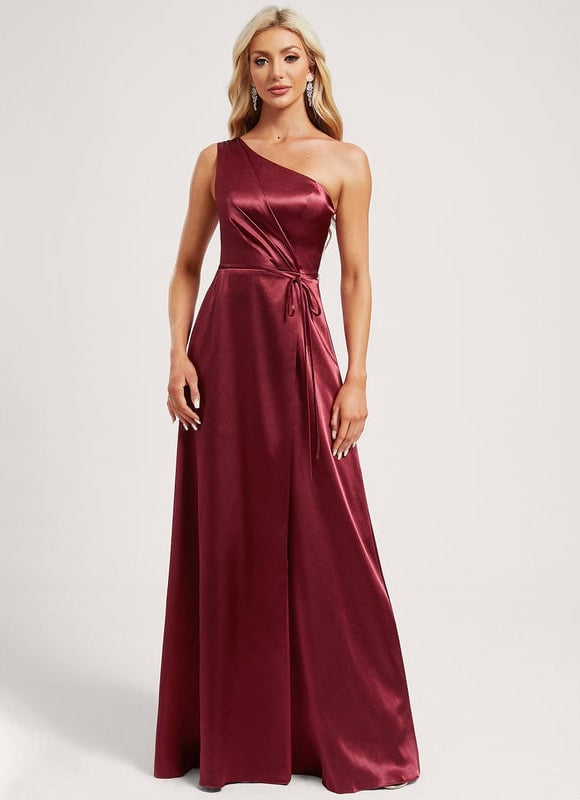 Robe Trapèze Satin Céleste - gallery 1