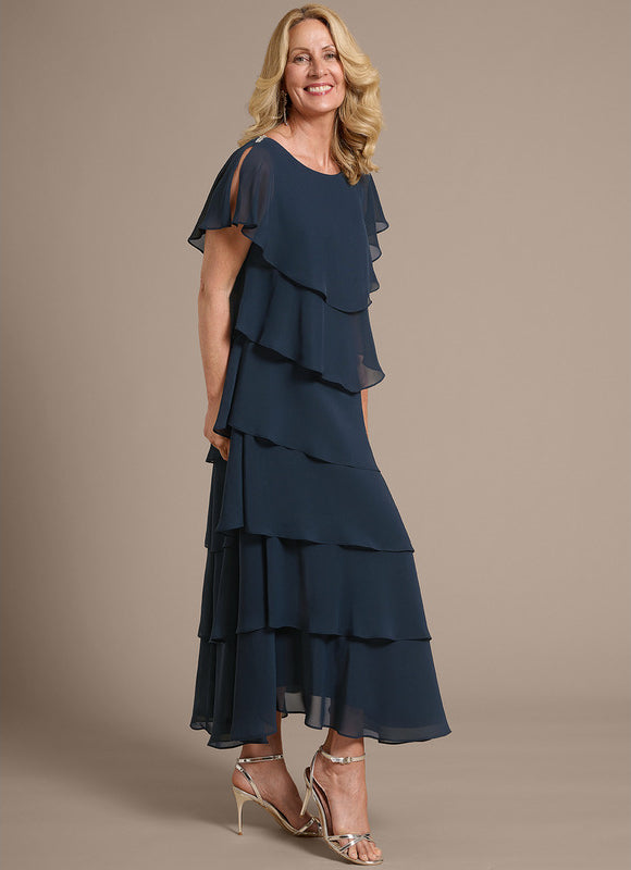 Robe Trapèze Mousseline Ondulée - gallery 4