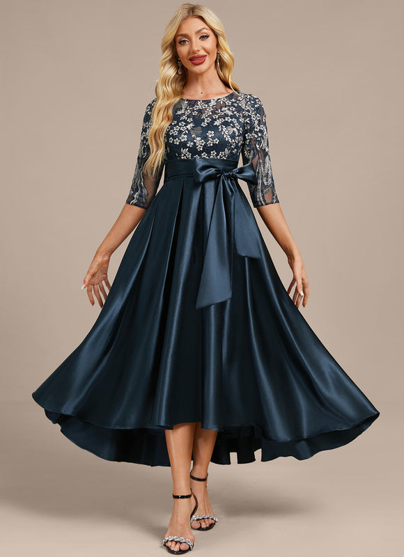 Robe Trapèze Satinée Florale - gallery 4