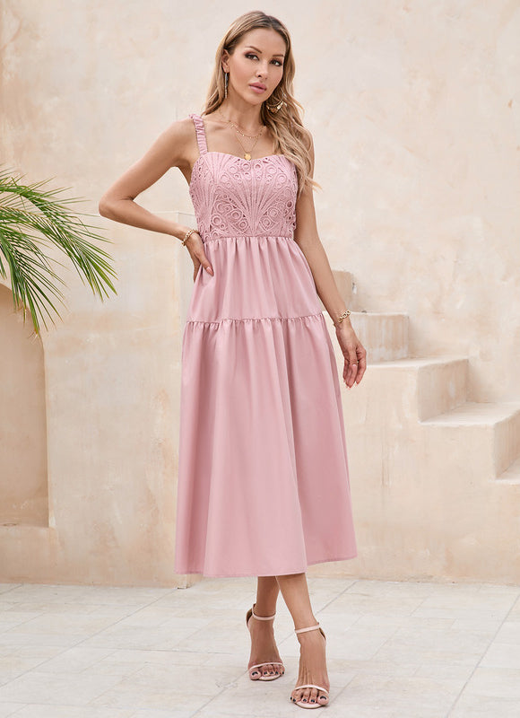 Robe Trapèze Rose Éclatante