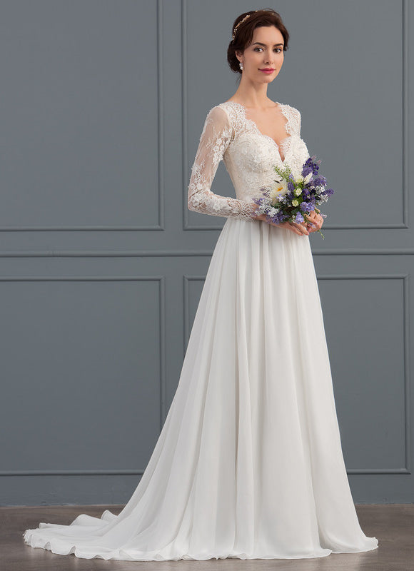 Robe Trapèze De Mariée Aérienne - gallery 1