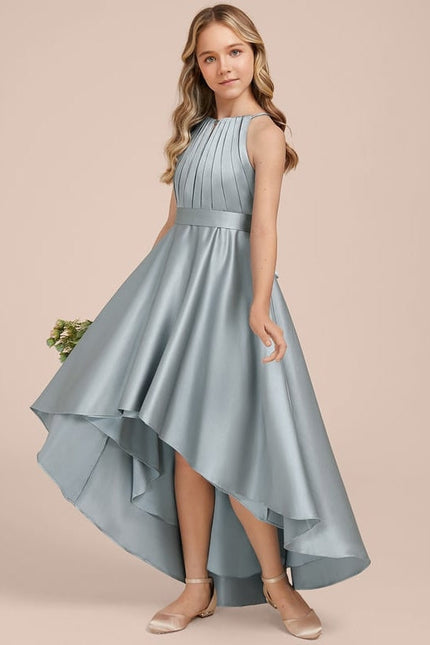 Robe Trapèze Satin Bleuté Élégante - gallery 3