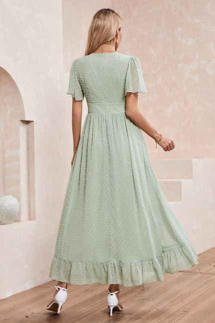 Robe Trapèze Verte Aérée - gallery 2
