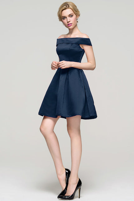 Robe Trapèze Satinée Ébène - gallery 1