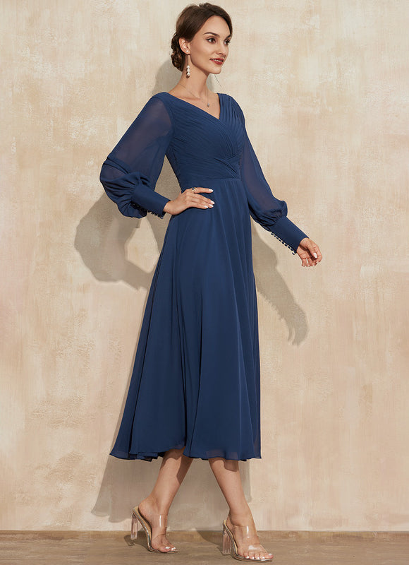 Robe Trapèze Chiffon Élégante - gallery 5