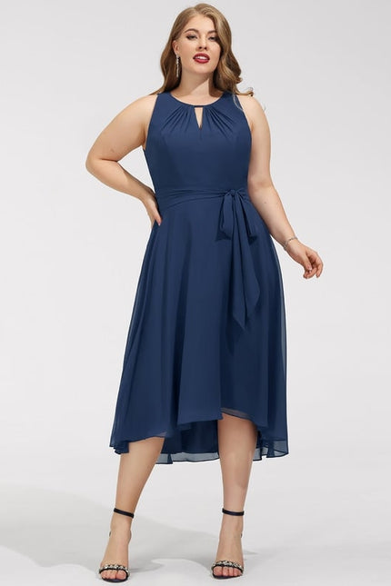 Robe Trapèze Bleue Marine Cocktail - gallery 7