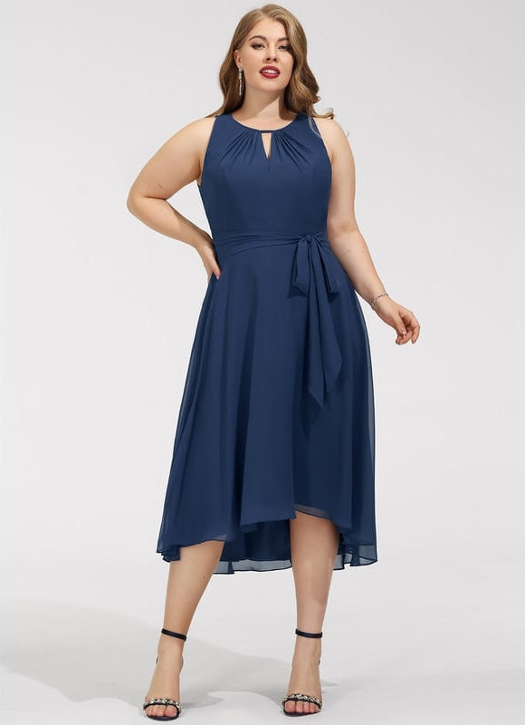 Robe Trapèze Bleue Marine Cocktail - gallery 7