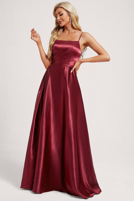 Robe Trapèze Satinée Dorée - gallery 2