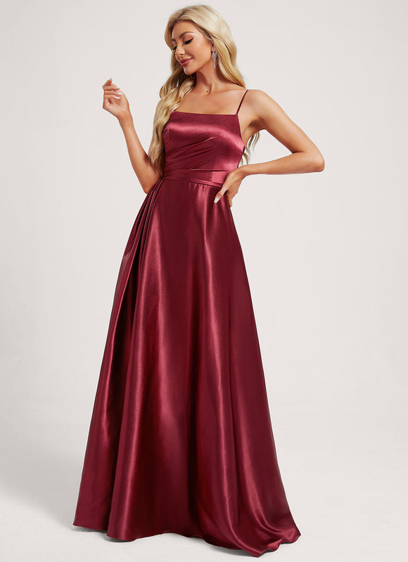 Robe Trapèze Satinée Dorée - gallery 2