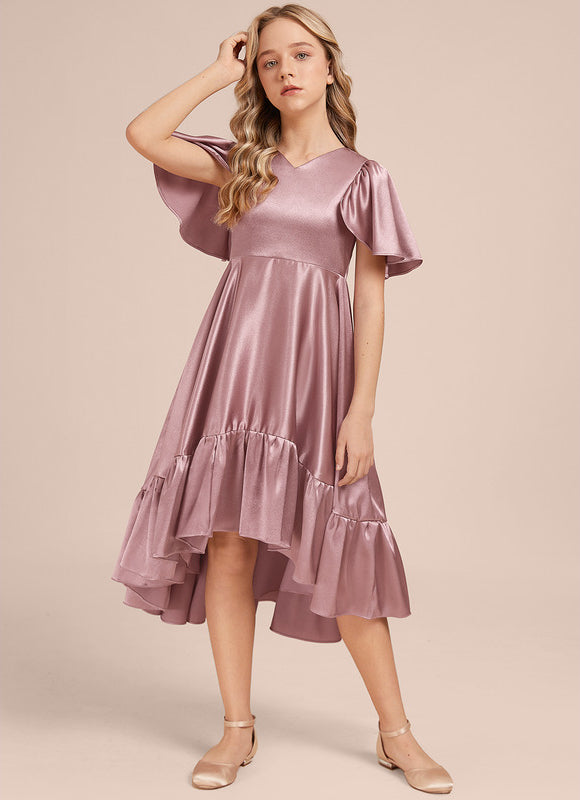 Robe Trapèze Satin Ciel - gallery 1