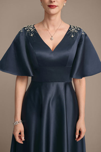 Robe Trapèze Nocturne Satinée - gallery 7