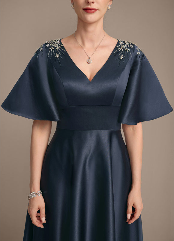 Robe Trapèze Nocturne Satinée - gallery 7