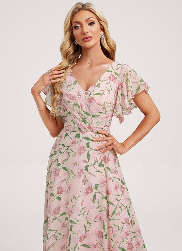 Robe Trapèze Mousseline Fendue - gallery 4