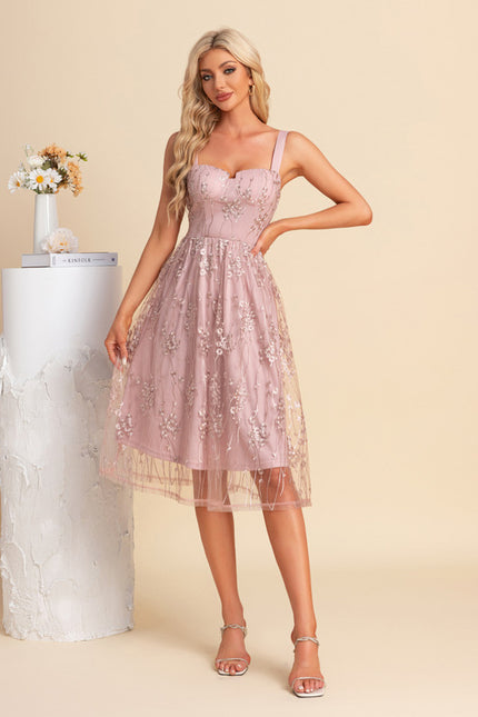 Robe Trapèze Éphémère Rose - gallery 1