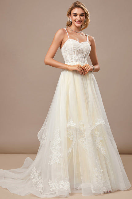 Robe Trapèze Élégance Tulle Crème - gallery 1