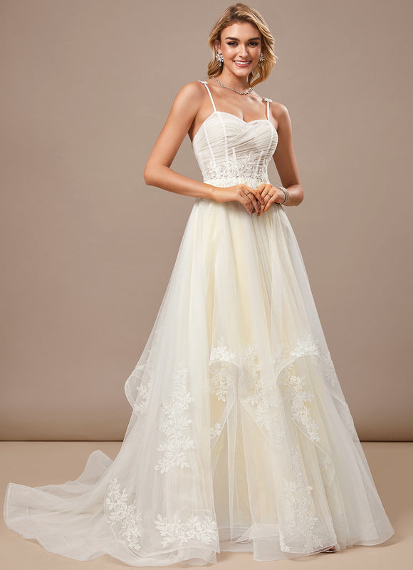 Robe Trapèze Élégance Tulle Crème - gallery 1