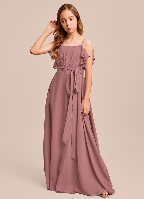 Robe Trapèze Mousseline Bleue - gallery 4