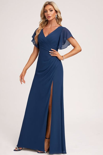 Robe Trapèze Mousseline Fendue - gallery 2