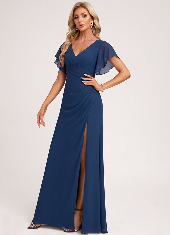 Robe Trapèze Mousseline Fendue - gallery 2