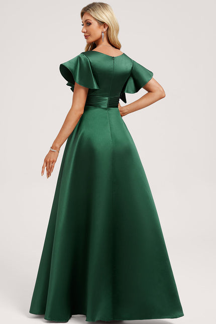 Robe Trapèze Fluide Vert Pâle - gallery 4