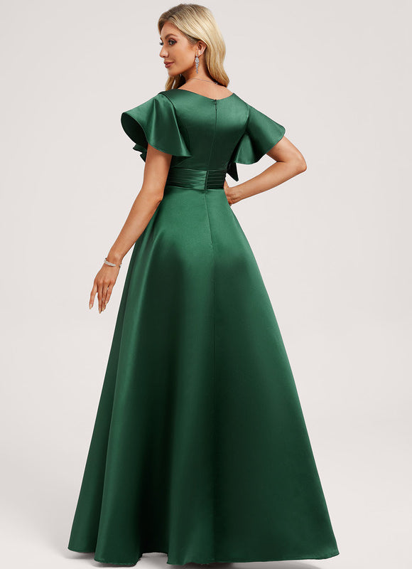 Robe Trapèze Fluide Vert Pâle - gallery 4