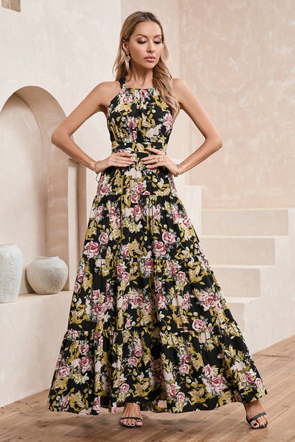 Robe Trapèze Fleurie Éclatante - gallery 3
