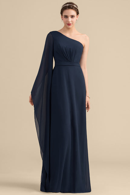 Robe Trapèze Asymétrique Beige - gallery 1